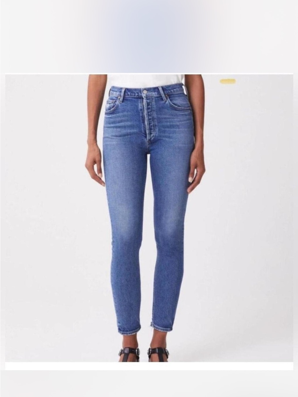 Agolde High-Rise Skinny Jeans in Blue Wash